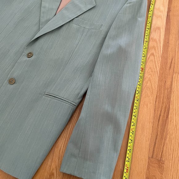 United Colours of Benetton green teal blazer with hole at back - Picture 5 of 10